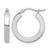 Rhodium-Plated 14K White Gold Hollow 3 mm Polished Square Tube Hoop Earrings, 20 mm Long