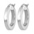 Rhodium-Plated 14K White Gold Hollow 3 mm Polished Square Tube Hoop Earrings, 20 mm Long - View 2
