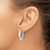Rhodium-Plated 14K White Gold Hollow 3 mm Polished Square Tube Hoop Earrings, 20 mm Long - View 3