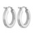 Rhodium-Plated 14K White Gold Hollow 3 mm Polished Square Tube Hoop Earrings, 20 mm Long - View 4