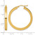 14K Yellow Gold Hollow 3 mm Polished Square Hoop Earrings, 35 mm Long - View 5