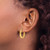 14K Yellow Gold Hollow Small 3 mm Diamond-Cut Edge Polished Hoop Earrings, 20 mm Long - View 3