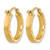 14K Yellow Gold Hollow Small 3 mm Diamond-Cut Edge Polished Hoop Earrings, 20 mm Long - View 4