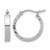 Rhodium-Plated 14K White Gold Hollow Small 3 mm Diamond-Cut Edge Polished Hoop Earrings, 20 mm Long