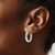 Rhodium-Plated 14K White Gold Hollow Small 3 mm Diamond-Cut Edge Polished Hoop Earrings, 20 mm Long - View 3