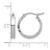 Rhodium-Plated 14K White Gold Hollow Small 3 mm Diamond-Cut Edge Polished Hoop Earrings, 20 mm Long - View 5