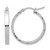 Rhodium-Plated 14K White Gold Hollow Diamond-Cut Edge Medium 3 mm Polished Hoop Earrings, 25 mm Long