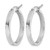 Rhodium-Plated 14K White Gold Hollow Diamond-Cut Edge Medium 3 mm Polished Hoop Earrings, 25 mm Long - View 2