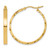 14K Yellow Gold Hollow Diamond-Cut Edge Large 3 mm Polished Hoop Earrings, 30 mm Long