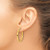 14K Yellow Gold Hollow Diamond-Cut Edge Large 3 mm Polished Hoop Earrings, 30 mm Long - View 3