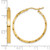14K Yellow Gold Hollow Diamond-Cut Edge Large 3 mm Polished Hoop Earrings, 30 mm Long - View 5