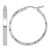 Rhodium-Plated 14K White Gold Hollow Diamond-Cut Edge Large 3 mm Polished Hoop Earrings, 30 mm Long