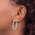 Rhodium-Plated 14K White Gold Hollow Diamond-Cut Edge Large 3 mm Polished Hoop Earrings, 30 mm Long - View 3