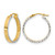 14K Yellow Gold with Rhodium Polished and Diamond-Cut Hoop In/Out Hoop Earrings, 25 mm