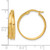 14K Yellow Gold Polished Grooved Round Hoop Earrings, 22 mm - View 4