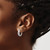 Rhodium-Plated 14K White Gold Polished and Grooved Hinged Hoop Earrings, 15.5 mm - View 3