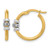 Rhodium-Plated 14K Two-Tone Gold Polished Cubic Zirconia Hoop Earrings, 19.3 mm
