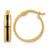 14K Yellow Gold Polished with Black Enamel Hoop Earrings, 18.5 mm