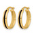 14K Yellow Gold Polished with Black Enamel Hoop Earrings, 18.5 mm - View 2