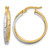 Rhodium-Plated 14K Two-Tone Gold Polished and Textured Bypass Hoop Earrings, 24 mm
