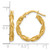 14K Yellow Gold Hollow Polished Twisted Hoop Earrings, 20 mm, 3.25 mm Wide - View 4
