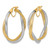 14K Yellow Gold with Rhodium-Plated Braided Mesh Stretch Hoop Earrings, 40.4 mm - View 2
