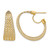 14K Yellow Gold with Rhodium-Plated Braided Mesh Stretch Post Hoop Earrings, 30 mm