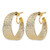 14K Yellow Gold with Rhodium-Plated Braided Mesh Stretch Post Hoop Earrings, 30 mm - View 2