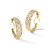 14K Yellow Gold with Rhodium-Plated Braided Mesh Stretch Post Hoop Earrings, 26.5 mm - View 6