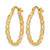 14K Yellow Gold Polished Curb Link Design Hoop Earrings, 22.75 mm - View 2