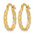 14K Yellow Gold Polished Curb Link Design Hoop Earrings, 19 mm - View 2