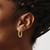 14K Yellow Gold Polished Curb Link Design Hoop Earrings, 19 mm - View 3