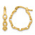 14K Yellow Gold Polished Link Design Hoop Earrings, 18.2 mm