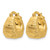 14K Yellow Gold Hollow Polished and Textured Hoop Earrings, 16 mm - View 2
