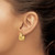 14K Yellow Gold Hollow Polished and Textured Hoop Earrings, 16 mm - View 3