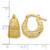 14K Yellow Gold Hollow Polished and Textured Hoop Earrings, 16 mm - View 4