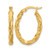14K Yellow Gold Polished Twisted Oval Hoop Earrings, 27 mm