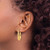 14K Yellow Gold Hollow Polished and Diamond-Cut Hoop Earrings, 25.5 mm - View 3