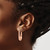 Rhodium-Plated 14K Rose Gold Hollow Polished and Diamond-Cut Hoop Earrings, 25.4 mm - View 3