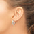14K Yellow Gold Hollow with White Rhodium and Rose Gold Plating Polished 3 Row Oval Hoop Earrings, 18 mm - View 3
