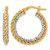 14K Yellow Gold Hollow Polished with Crystals Twisted Hoop Earrings, 24.5 mm