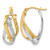 14K Yellow Gold with White Rhodium Polished and Diamond-Cut Fancy Hoop Earrings, 24 mm