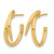14K Yellow Gold Polished J-Hoop Earrings, 20 mm - View 2
