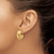 14K Yellow Gold Hollow Polished 3-Row J-Hoop Post Earrings, 20 mm - View 3