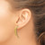 14K Yellow Gold Polished and Diamond-Cut 3-Row Drop Post Earrings, 33.25 mm - View 3