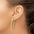 14K Yellow Gold Polished with Crystals J-Hoop Drop Post Earrings, 41 mm - View 3