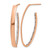 14K Yellow Gold with Rose Gold-Tone Polished Crystals J-Hoop Post Earrings, 41 mm