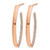 14K Yellow Gold with Rose Gold-Tone Polished Crystals J-Hoop Post Earrings, 41 mm - View 2