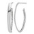 14K Yellow Gold with White Rhodium-Plated Polished Crystals J-Hoop Post Earrings, 41 mm