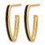 14K Yellow Gold Polished with Black Enamel Oval J-Hoop Post Earrings, 22 mm - View 2